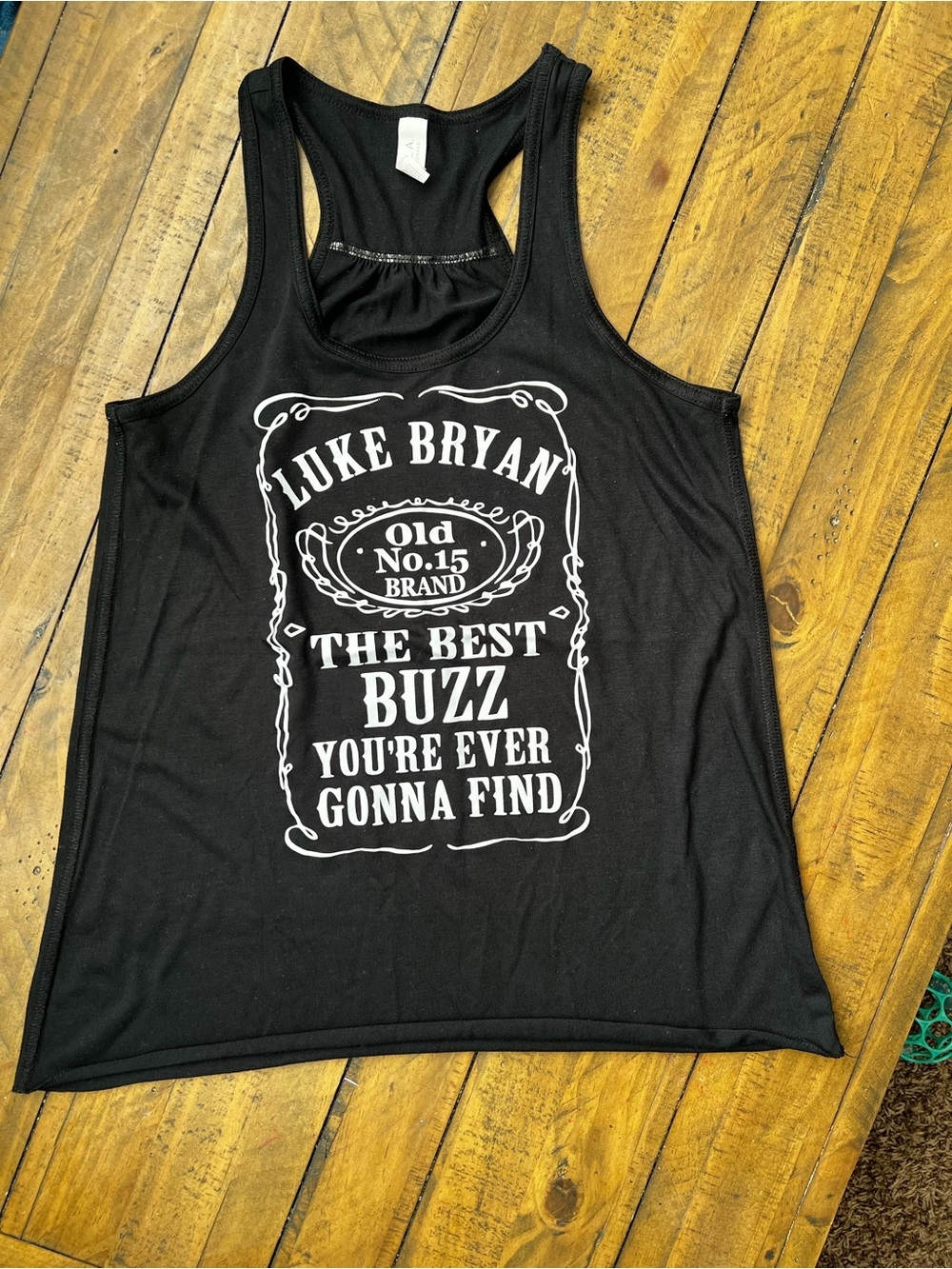 Luke Bryan Black Tank Top with Racerback Detail